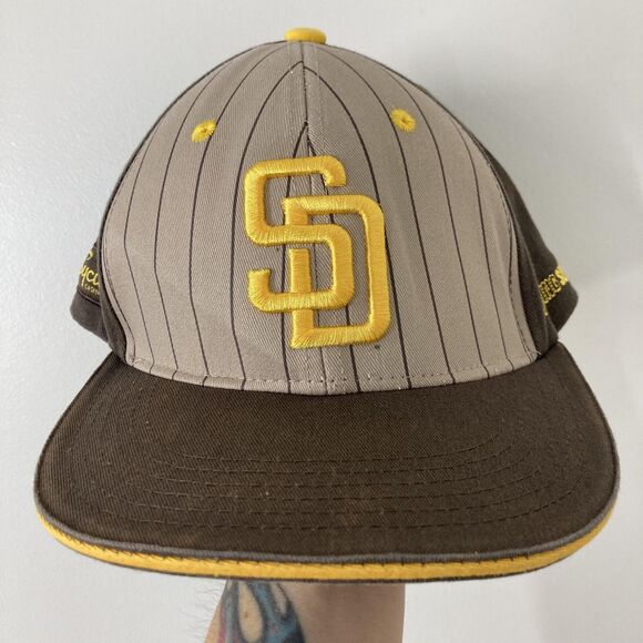 San Diego Padres Hat Cap Snap Back Brown Yellow MLB Baseball Opening Series Mens - Picture 1 of 11